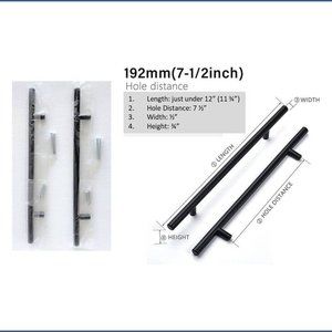 NEW Set x12 Matte Black 11.75" Long Cabinet Pull 7.5" Hole Drawer Handle Kitchen